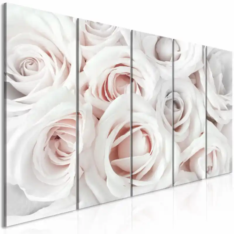 Tablou - Satin Rose (5 Parts) Narrow Pink Lichidare de stoc