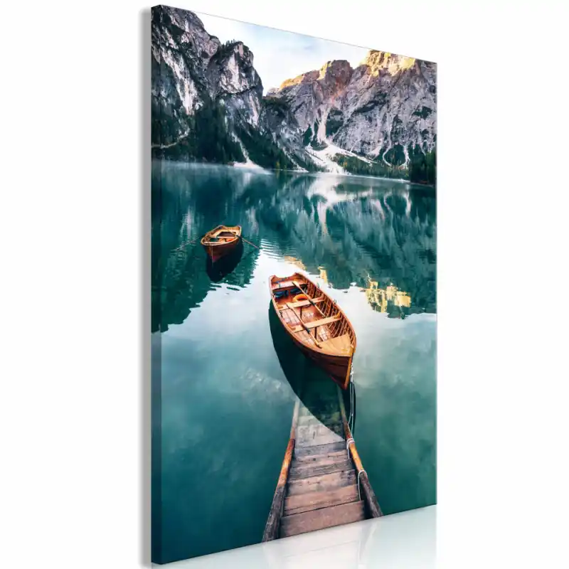 Bestseller Tablou - Boats In Dolomites (1 Part) Vertical