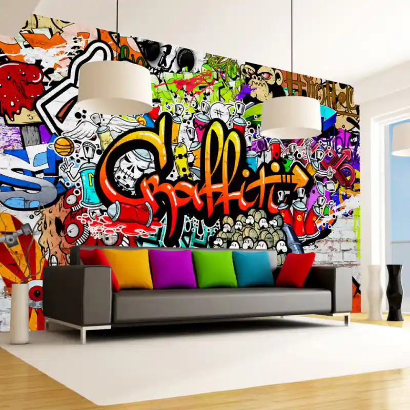 Reducere extra Fototapet - Colorful Graffiti