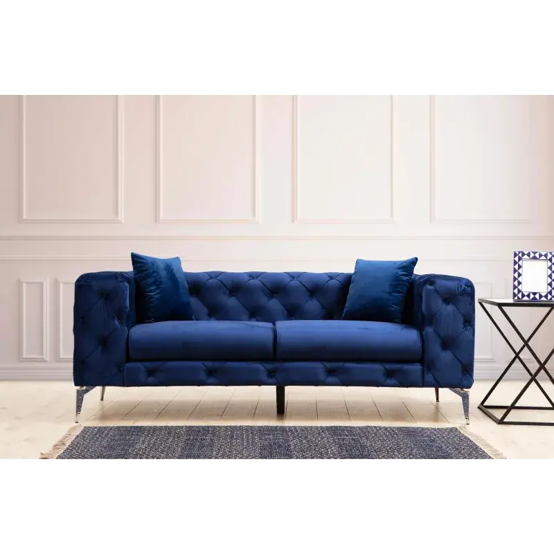 Lichidare de stoc Canapea CHESTERFIELD Como - Navy Blue 2 Locuri 197 X 70 X 90