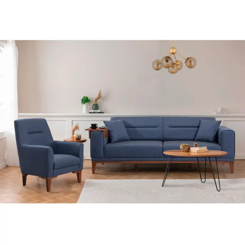 Plată securizată Set Canapea si Fotoliu 2 piese Liones 1048 - Dark Blue