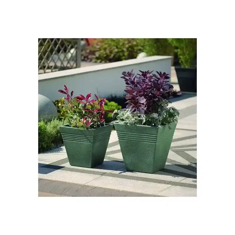 Cumpărături sigure Ghiveci pentru flori, imitatie marmura verde, 18L