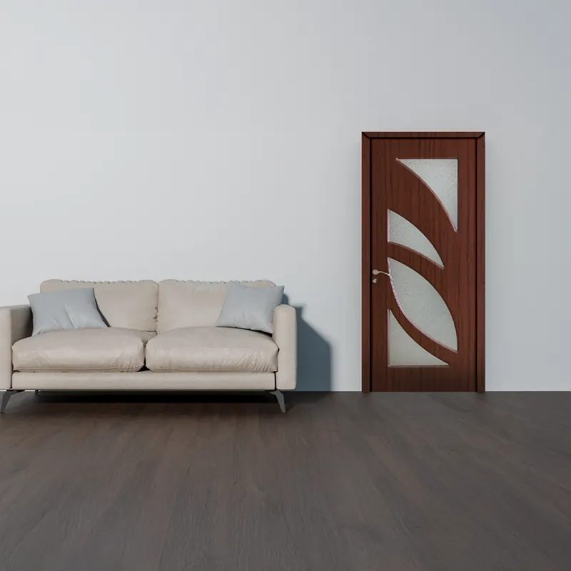Livrare expres Usa interior din MDF Ravena 104, cu geam, reversibila, toc si accesorii incluse, teak, 60 x 200 cm