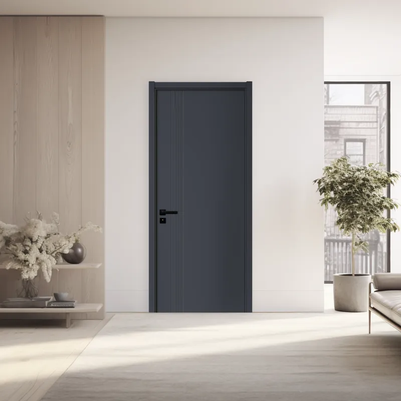 Cumpărături sigure Usa interior din MDF Karma 507, reversibila, toc si accesorii incluse, gri antracit, 80 x 200 cm