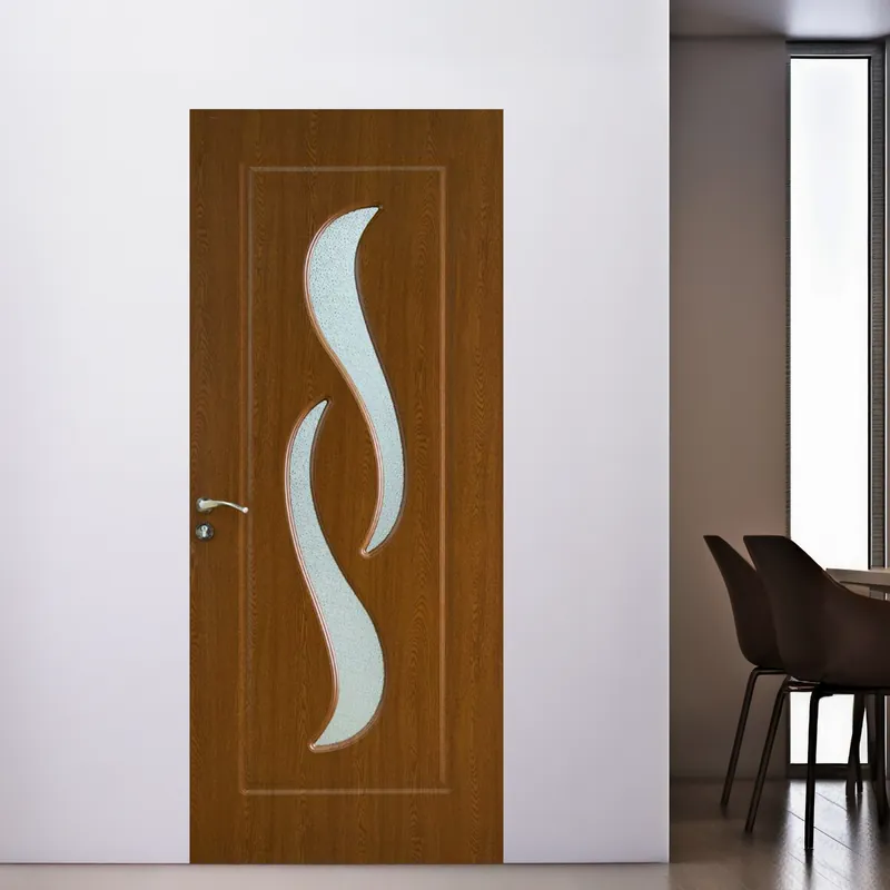 Cumpărături sigure Usa interior din MDF Optima 016, cu geam, reversibila, toc si accesorii incluse, stejar inchis, 60 x 200 cm