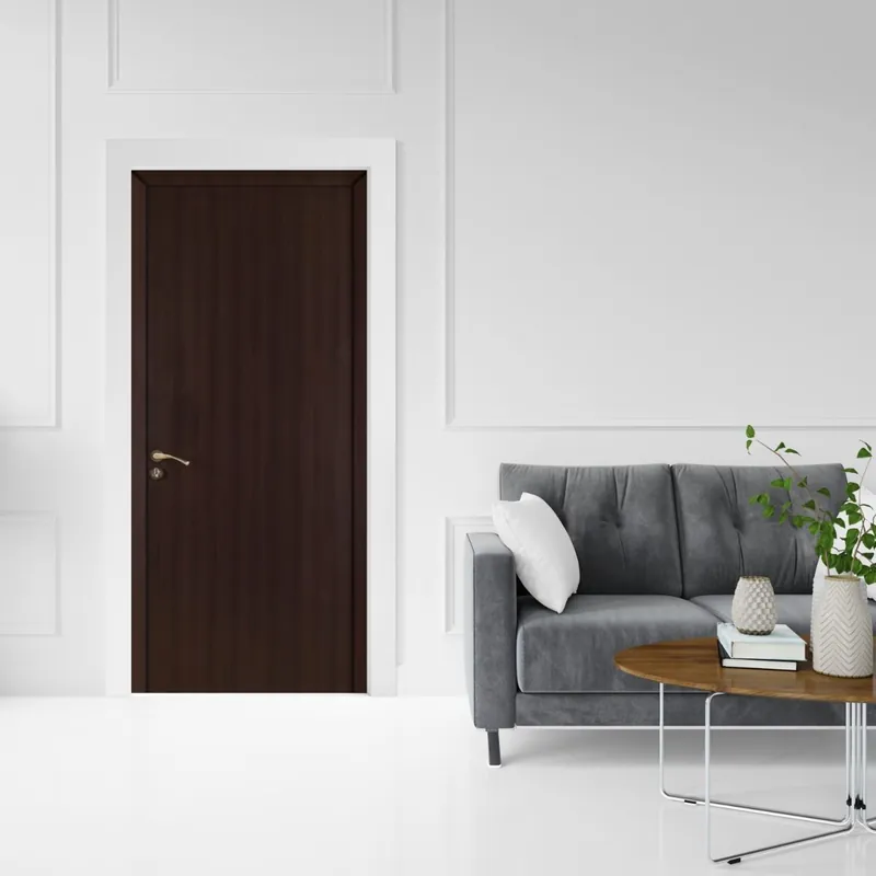 Preț mic Usa interior din MDF Optima 030, reversibila, toc si accesorii incluse, wenge, 80 x 200 cm