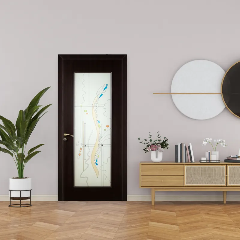 Usa interior din MDF Fashion 111, cu geam, reversibila, toc si accesorii incluse, wenge, 70 x 200 cm Cel mai vândut