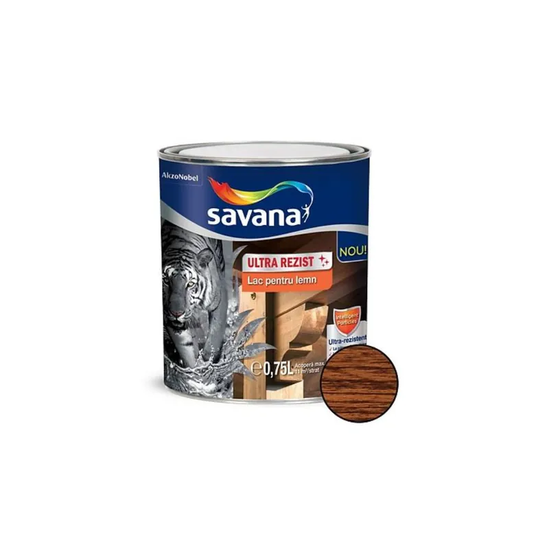 Ultima șansă Lac pentru lemn Savana Ultra Rezist, teak, interior/exterior, 0.75L