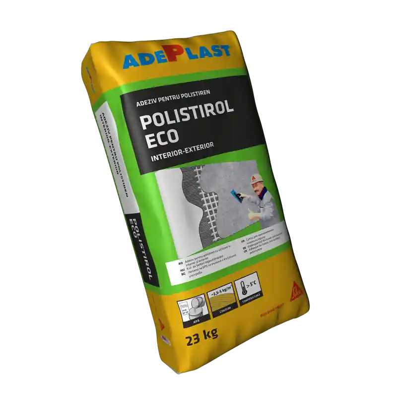 Adeziv polistiren Adeplast Polistirol Eco Plus, interior/exterior, 25 kg Preferatul clienților