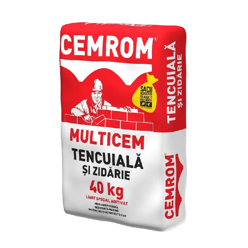 Livrare rapidă Liant tencuiala si zidarie Cemrom Multicem 40 KG