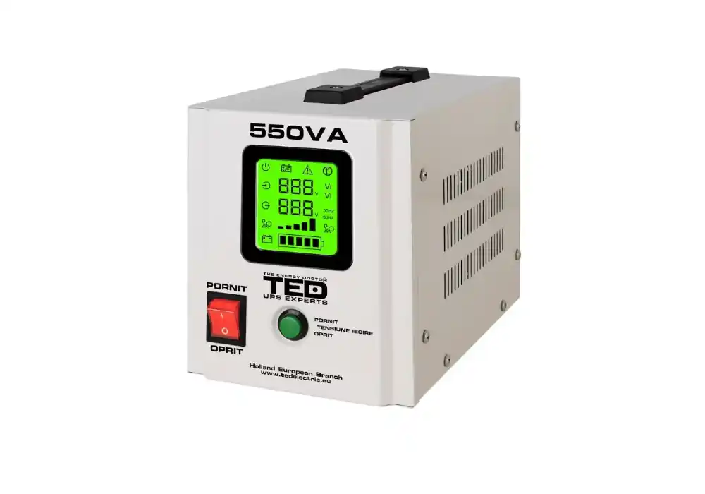 UPS centrala termica, TED Electric, 550VA / 300W, utilizeaza 1 acumulator (neinclus), unda sinusoidala pura Reducere