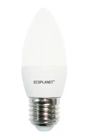 Bec led, C35, E27, 5W (40W), 450LM, F, lumina rece, 6500K, mat, Ecoplanet Promoție