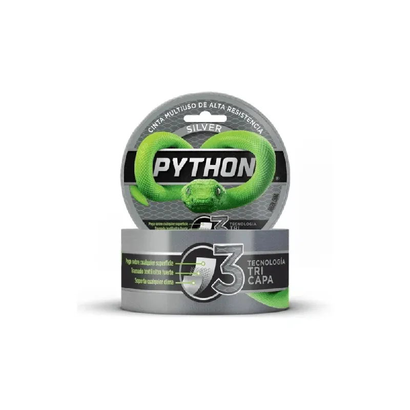 Bandă multifuncțională de înaltă rezistență Python Silver – 48 mm × 9 m Preț mic