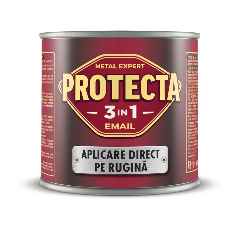 Cumpără online Vopsea alchidica pentru metal, interior / exterior, 0.5 L, maro inchis, 3 in 1, Protecta