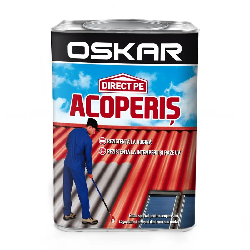 Ieftin Vopsea alchidica, direct pe acoperis, exterior, argintiu, 0.75 L, Oskar