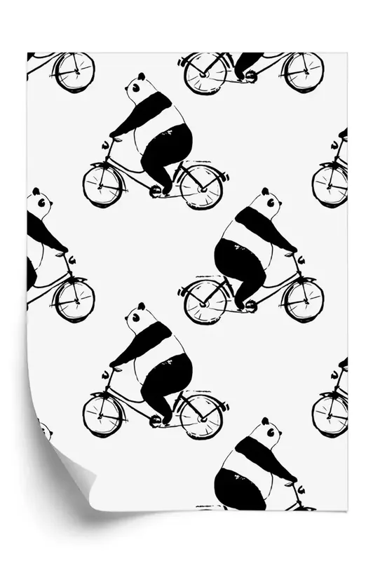 Calitate înaltă Tapet Panda pe bicicletă