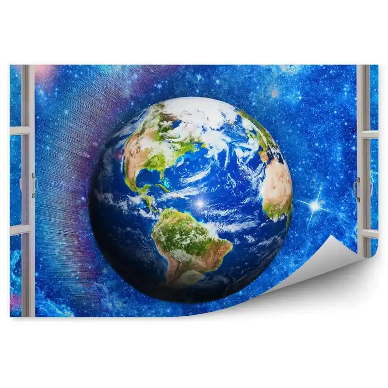 Preț promoțional Fototapet Glob Stele Cer Cosmos Rama Ferestrei