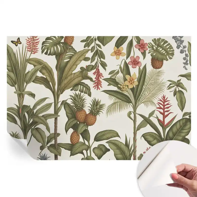 Fototapet modern pentru sufragerie cu design de natură exotică Promoție