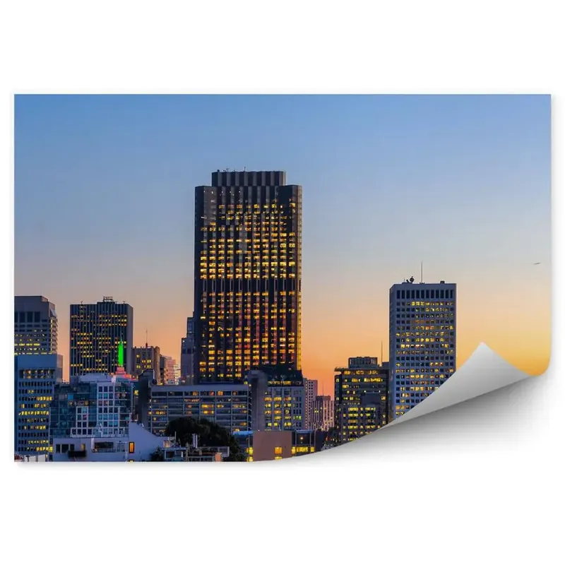Fototapet Clădiri Zgârie-Nori Apus De Soare San Francisco Retur ușor