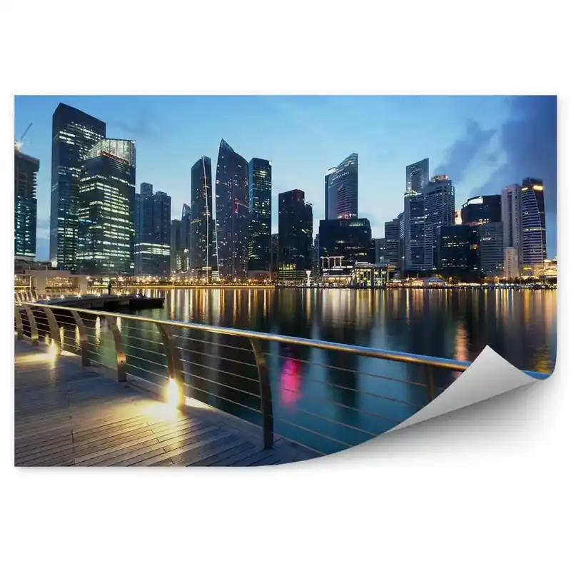 Noutate Fototapet Zgârie-Nori Navă Ocean Promenade Singapore