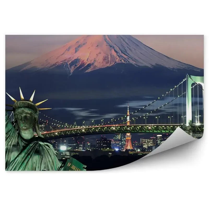 Cel mai vândut Fototapet perete Statuia Libertății Munții Snow Bay Pod Suspendat Tokyo