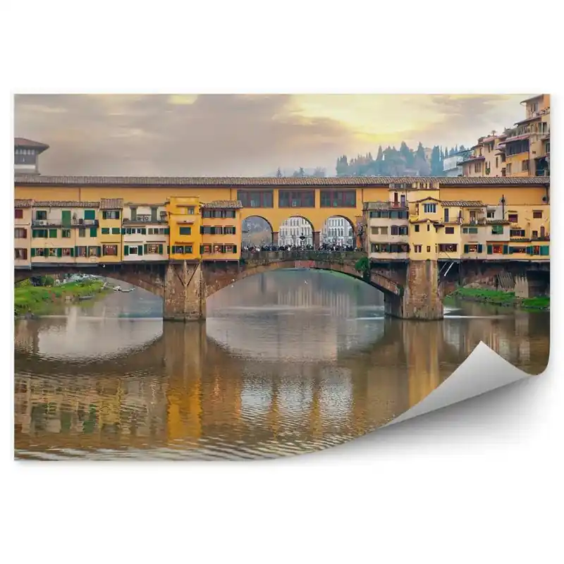 Decor fototapet Aurarii Pod Râu Clădiri Apus Florence Ofertă de sezon