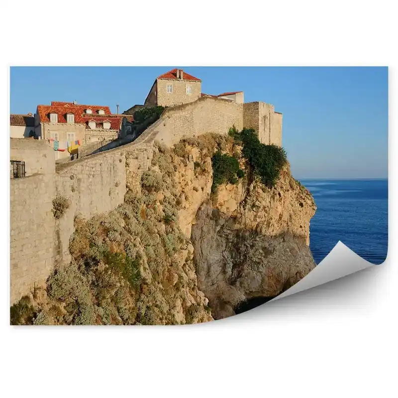 Fototapet vintage Cladiri Roci Mare Natura Croatia Dubrovnik Lichidare de stoc
