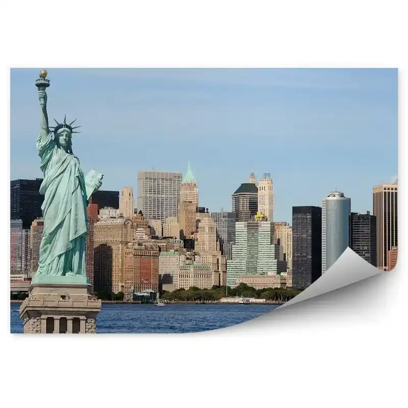 Reducere specială Fototapet Zgârie-Nori Râul New York Statuia Libertății