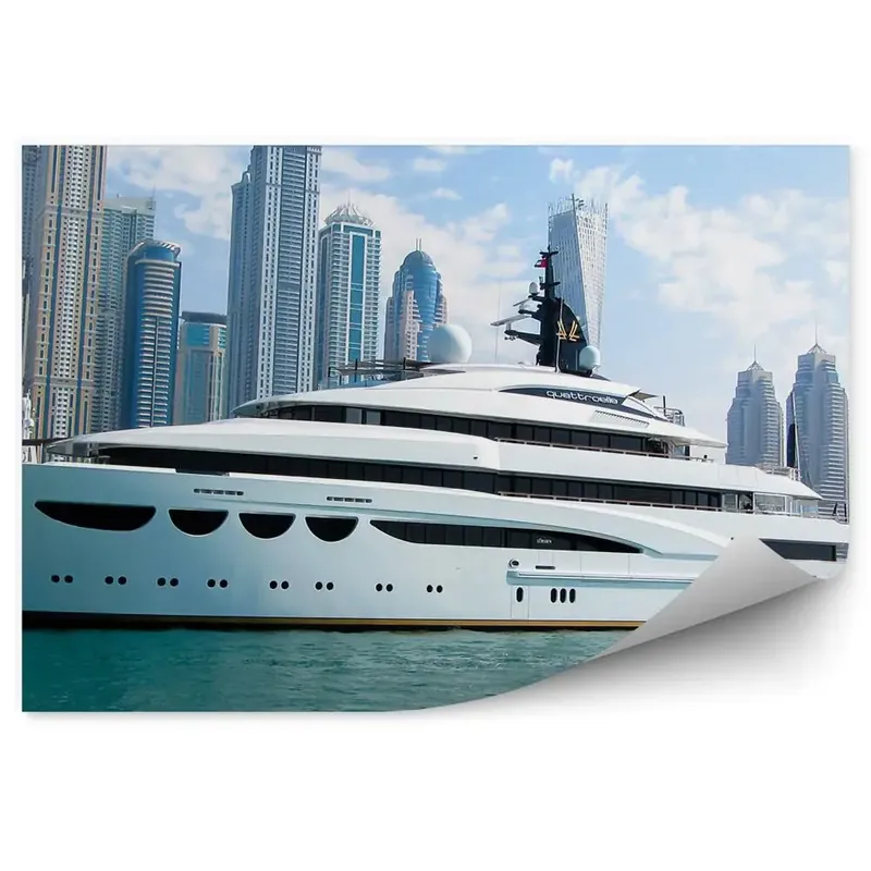 Fototapet Zgârie-Nori Iahturi Ocean Cer Nori Dubai Reducere specială