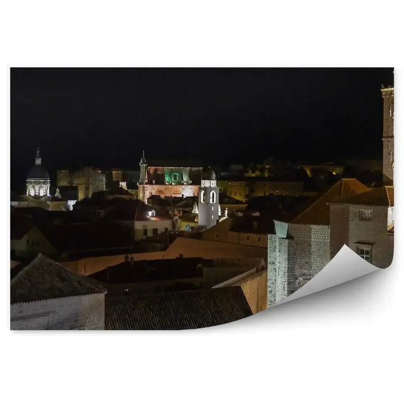 Vezi acum Fototapet perete Dubrovnik Croația Castele Clădiri Lumini De Noapte