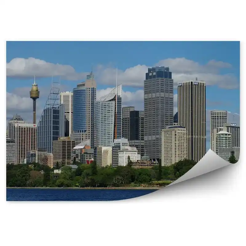 Fototapet pentru perete Zgârie-Nori Copaci Ocean Cer Nori Sydney Doar azi