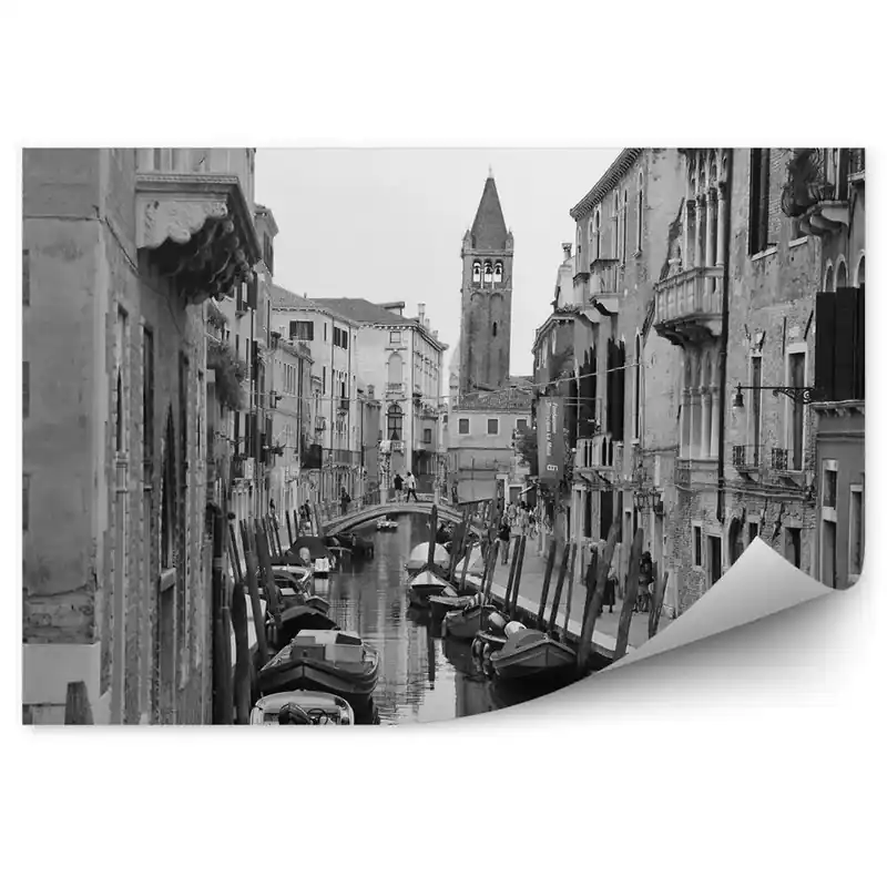Fototapet pentru perete Sepia Mic Canal Veneția Italia Bărci Nu rata