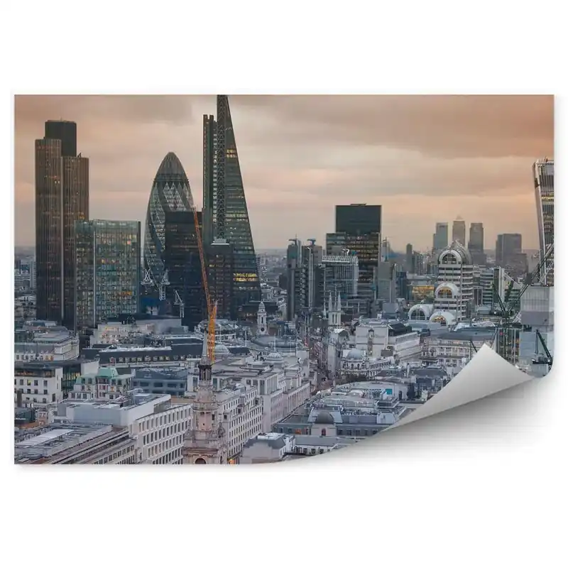 Fototapet vintage Clădiri Zgârie-Nori Cer Nori Londra Livrare rapidă