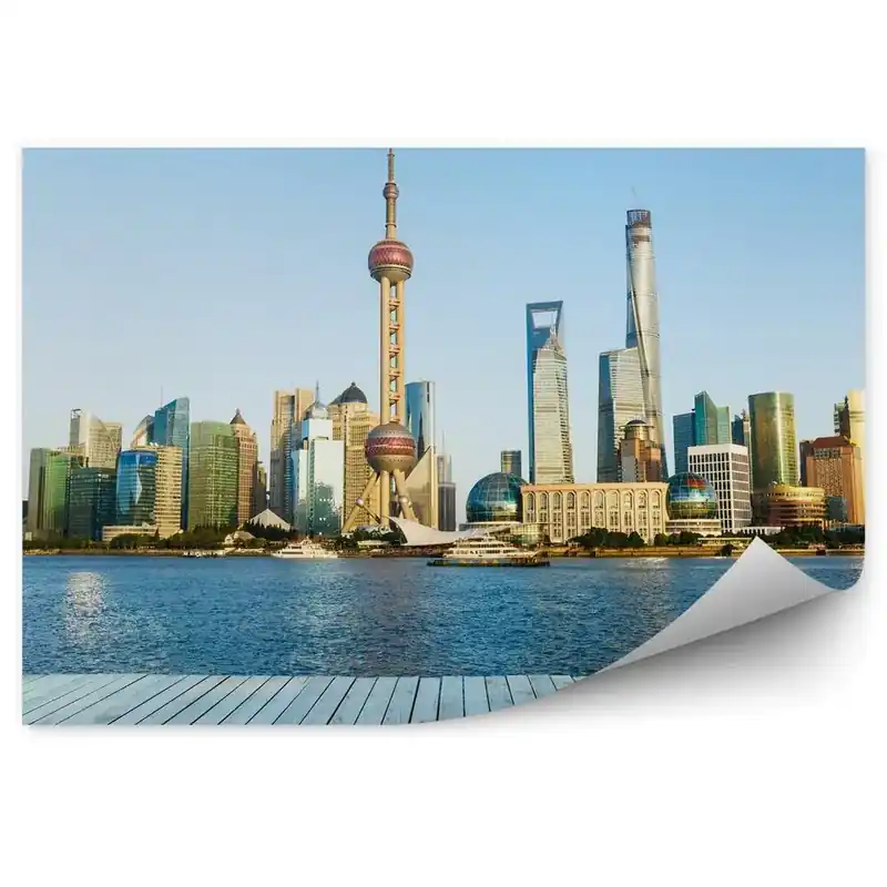 Bestseller Fototapet pentru perete Zgârie-Nori Din Shanghai, Platformă De Vizualizare A Oceanului, Nori