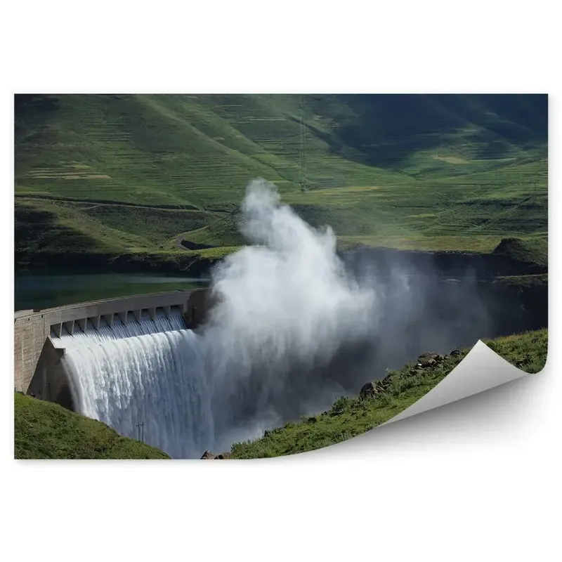 Decor fototapet Baraj Munți Apă Verde Ceață Cer Nori Preferatul clienților