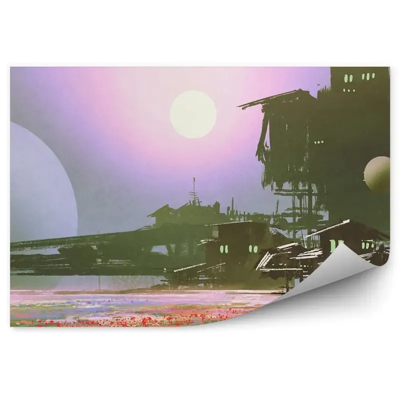 Expediere rapidă Decor fototapet Fabrici Industrie Domenii Flori Luna Sci-Fi