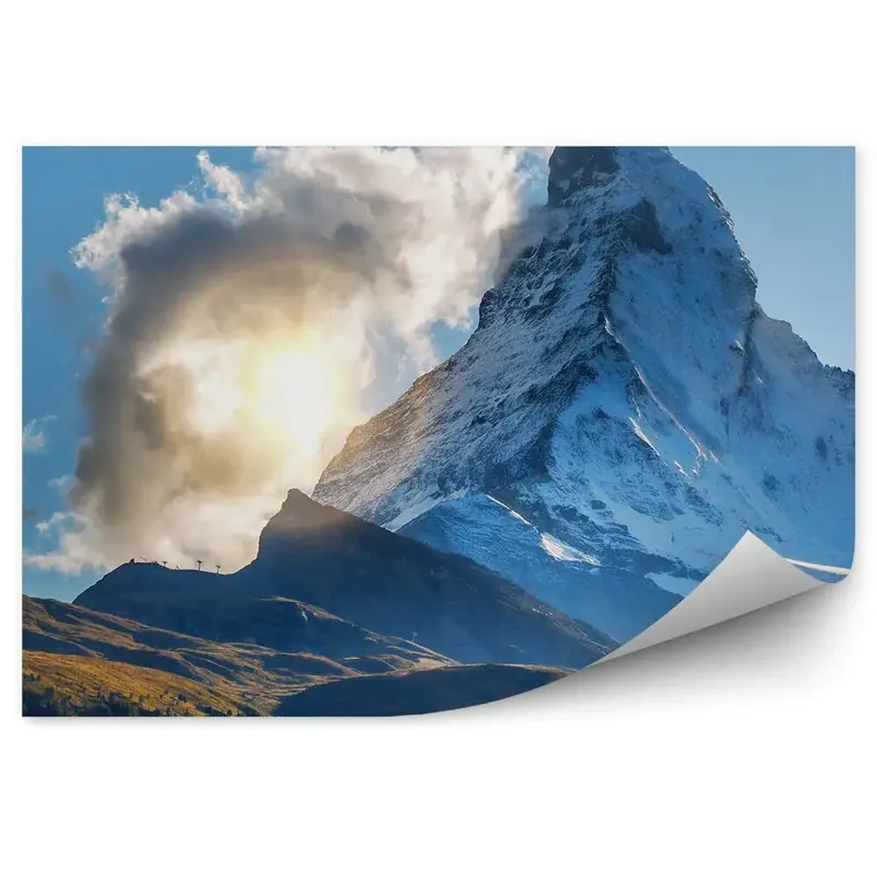 Disponibil imediat Fototapet perete Matterhorn Pennine Alps Cerul Înnorăște Plante