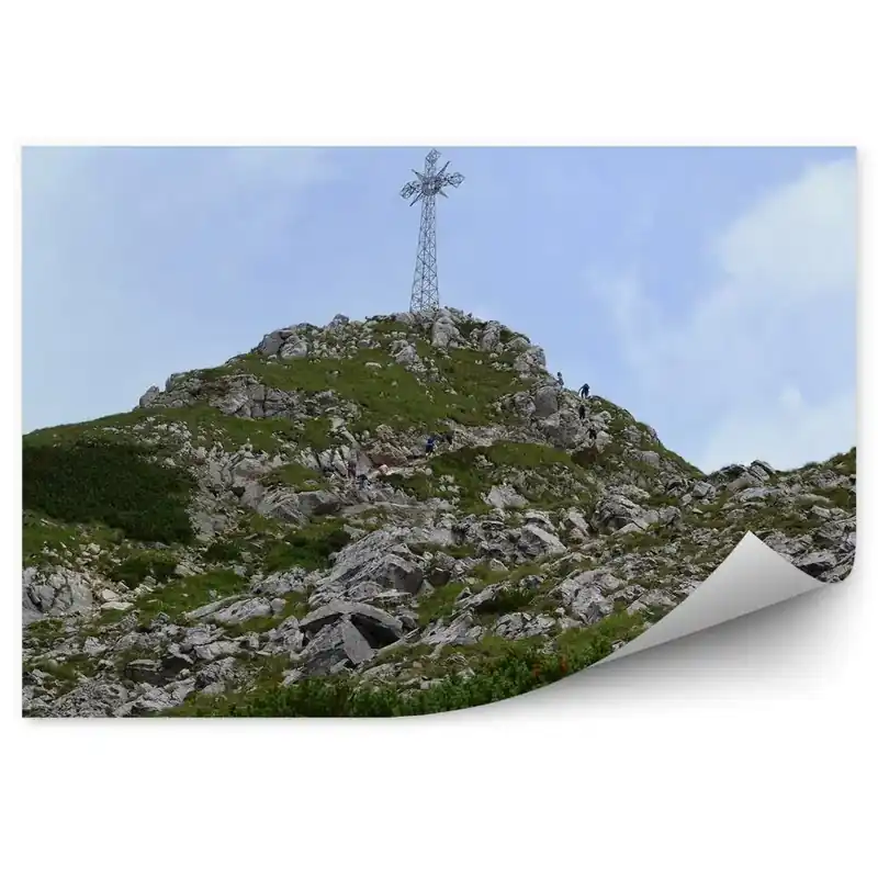 Fototapet pentru perete Cruce Giewont, Stânci, Plante, Priveliște, Munți, Munții Tatra Bestseller