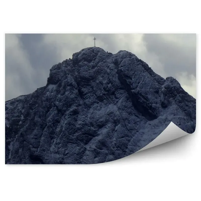 Preț mic Fototapet pentru perete Giewont Cross Zăpadă De Iarnă Munții Tatra Nori