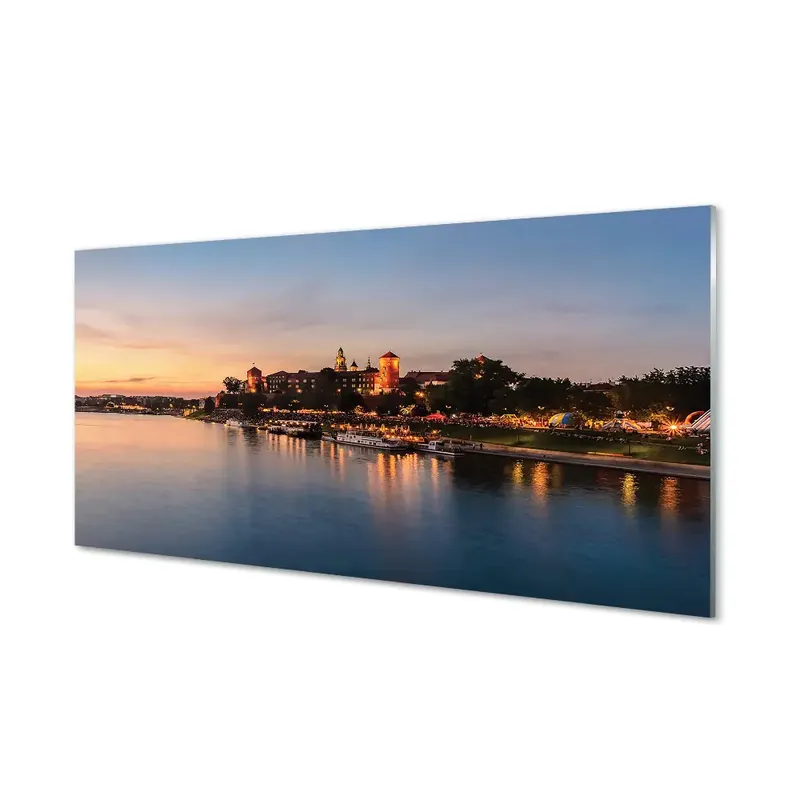 Fotografie imprimată pe sticlă Castelul Râului Cracovia Răsărit Super ofertă