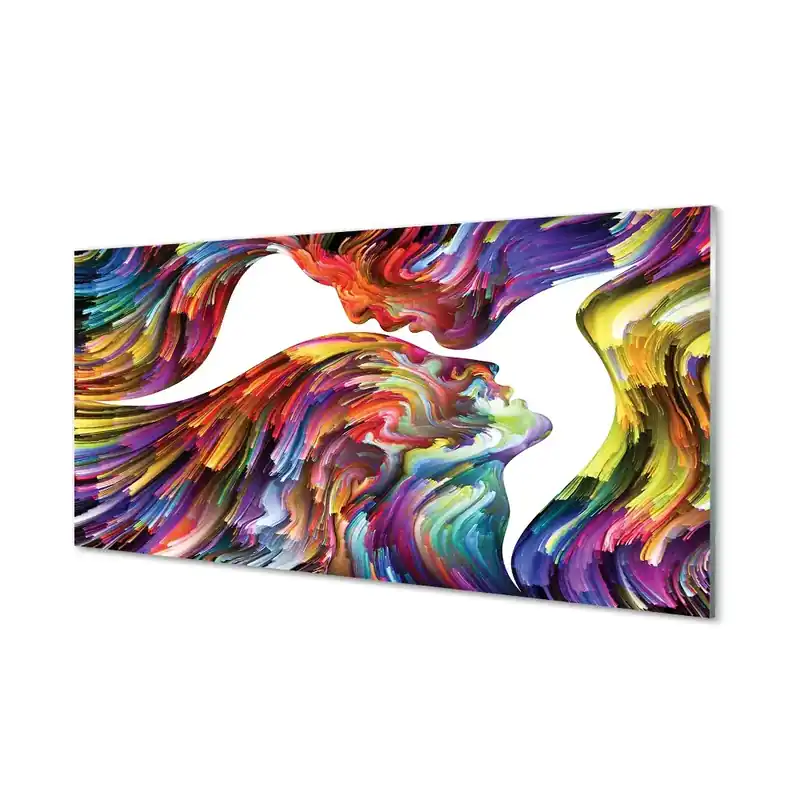 Tablou sticlă Fețe Colorate Ale Abstracției De Cuplu Bestseller