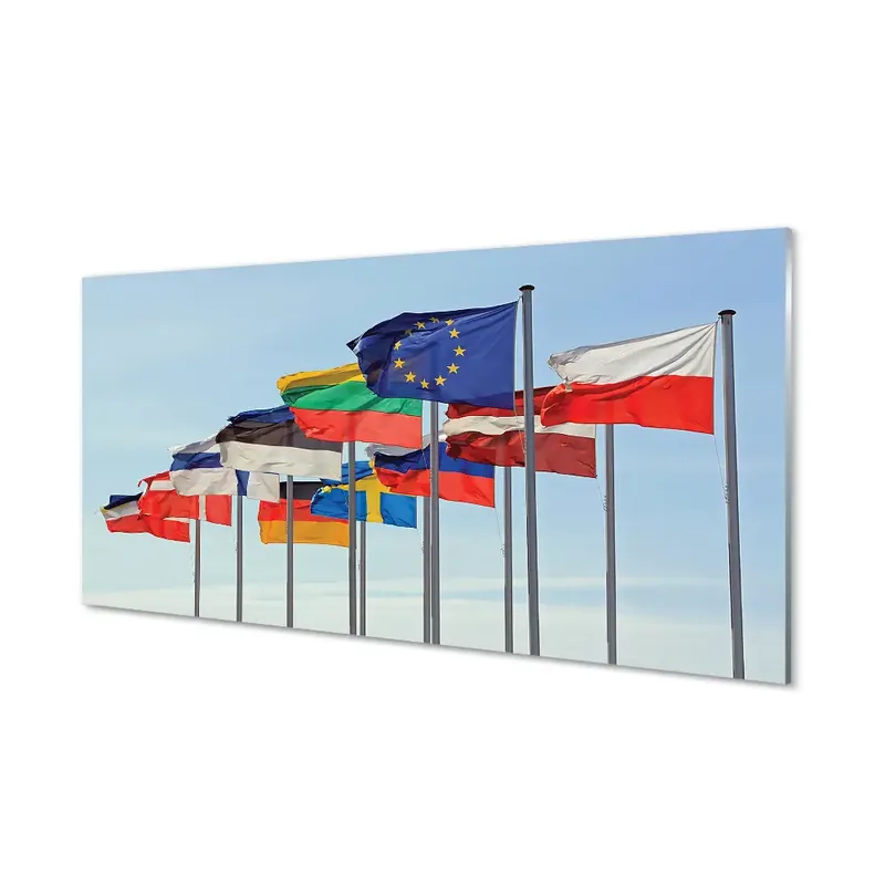 Fotografie imprimată pe sticlă Steaguri Ale Țărilor Europene Reducere