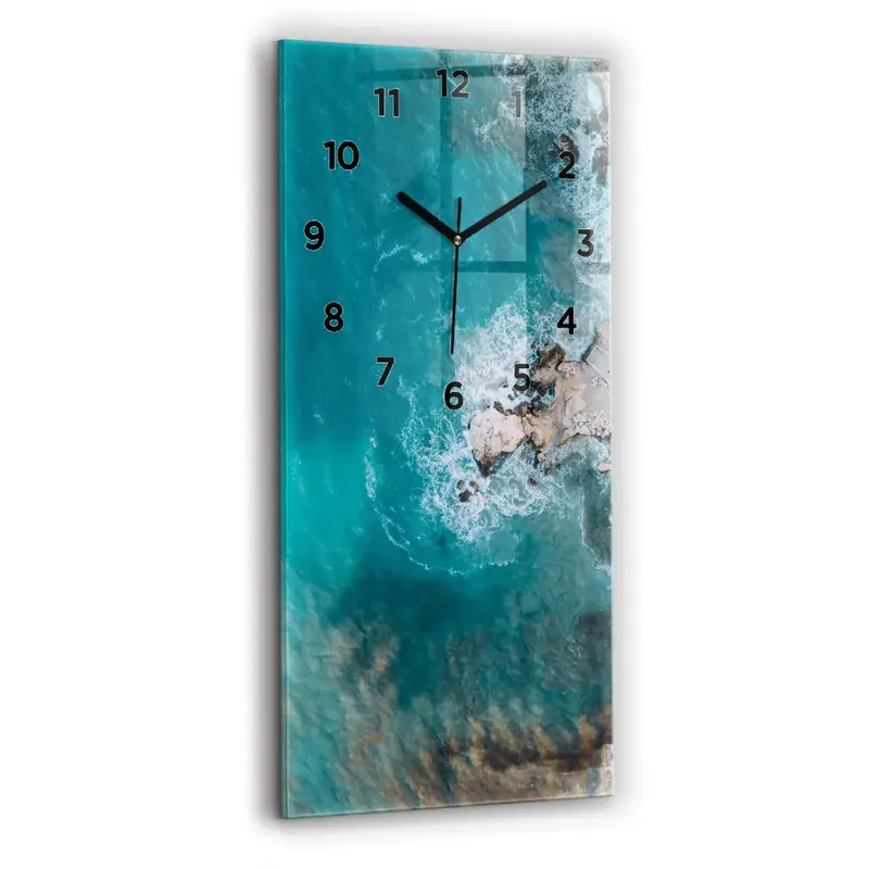 Ceas vertical de perete din sticlă Fiordurile din Costa Blanca Ofertă specială