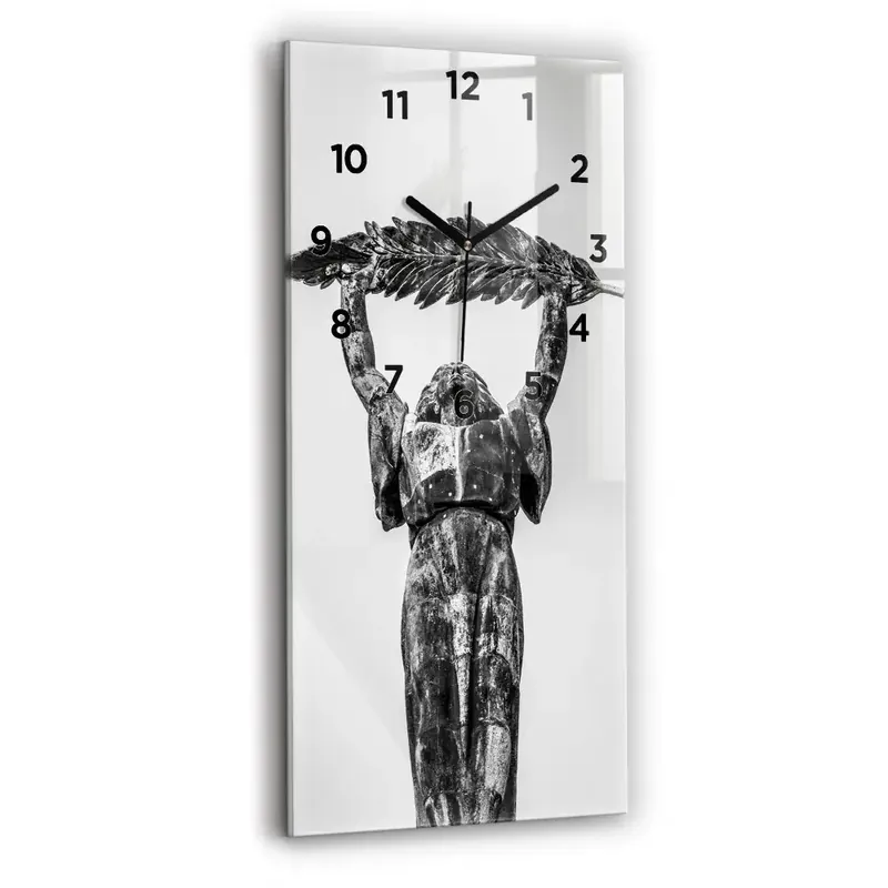 Ceas din sticlă dreptunghiular vertical Statuia Libertății din Budapesta Reducere de preț