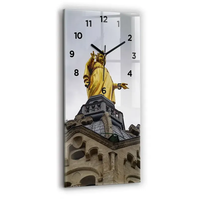 Ceas din sticlă dreptunghiular vertical Statuia Maicii Domnului din Lyon Discount