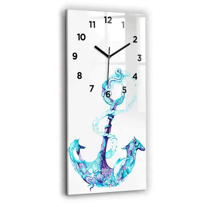Bestseller Ceas din sticlă dreptunghiular vertical Ancoră de mare