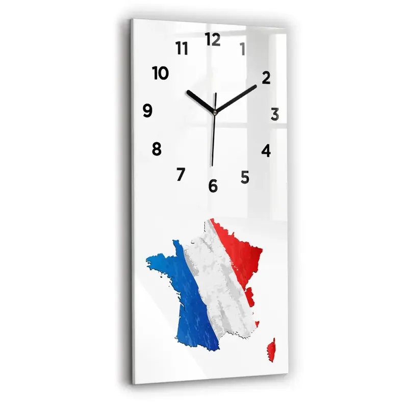 Ofertă exclusivă Ceas din sticlă dreptunghiular vertical steag francez
