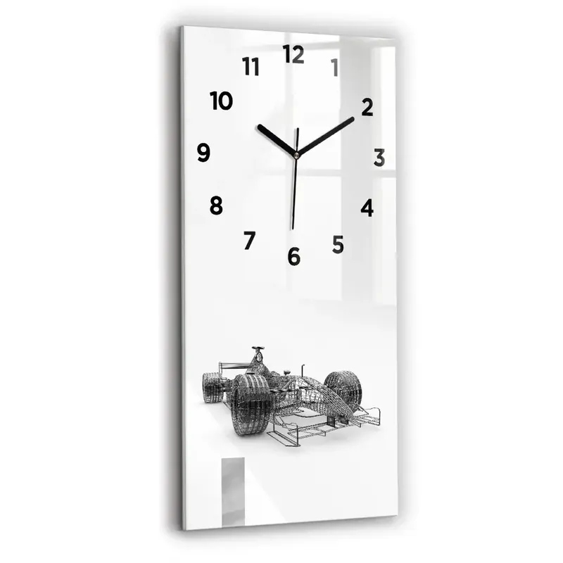 Bestseller Ceas perete din sticlă dreptunghiular Design mașină F1