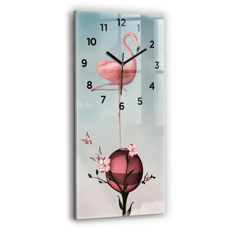 Vezi acum Ceas perete din sticlă dreptunghiular Flamingo suprarealist