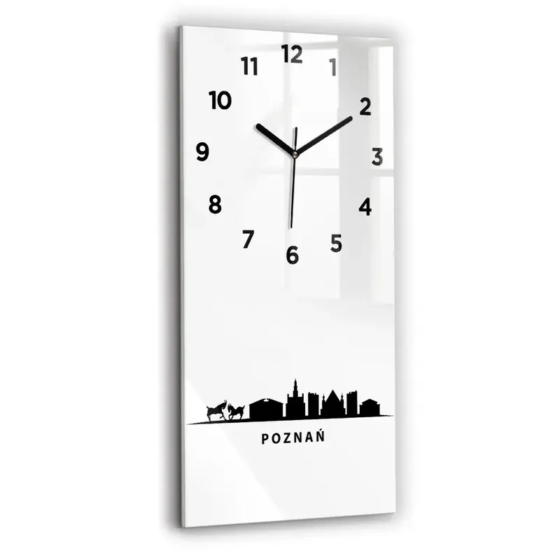 Popular Ceas perete din sticlă dreptunghiular Grafică panoramică Poznań